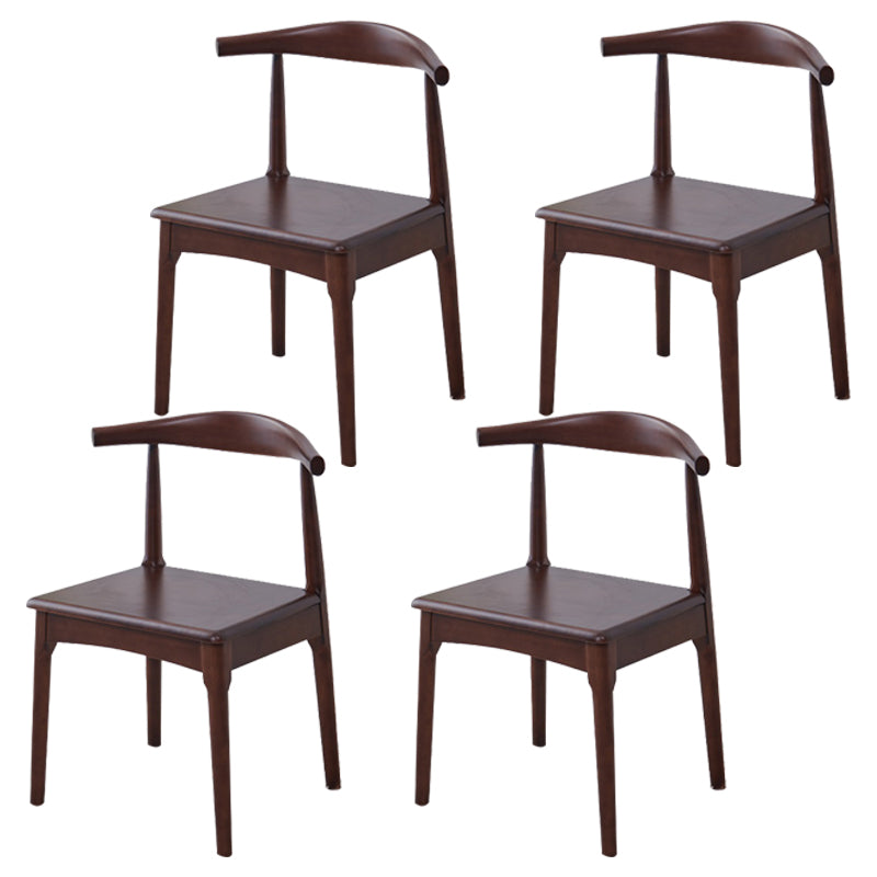 Silla lateral interior escandinava Silla de comedor tapizada con respaldo abierto de madera