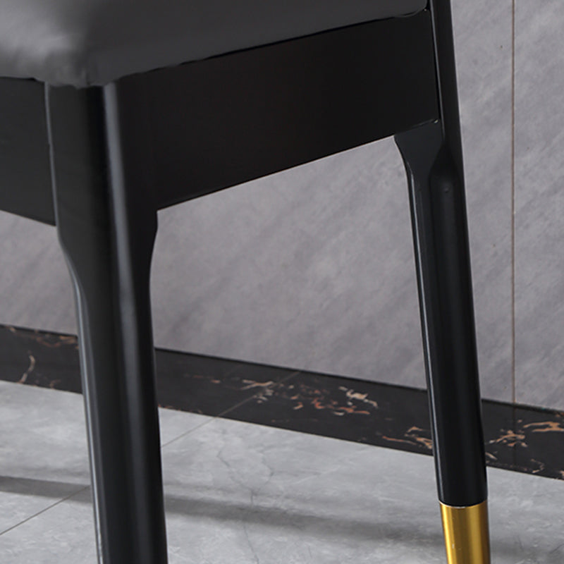 Silla lateral interior escandinava Silla de comedor tapizada con respaldo abierto de madera