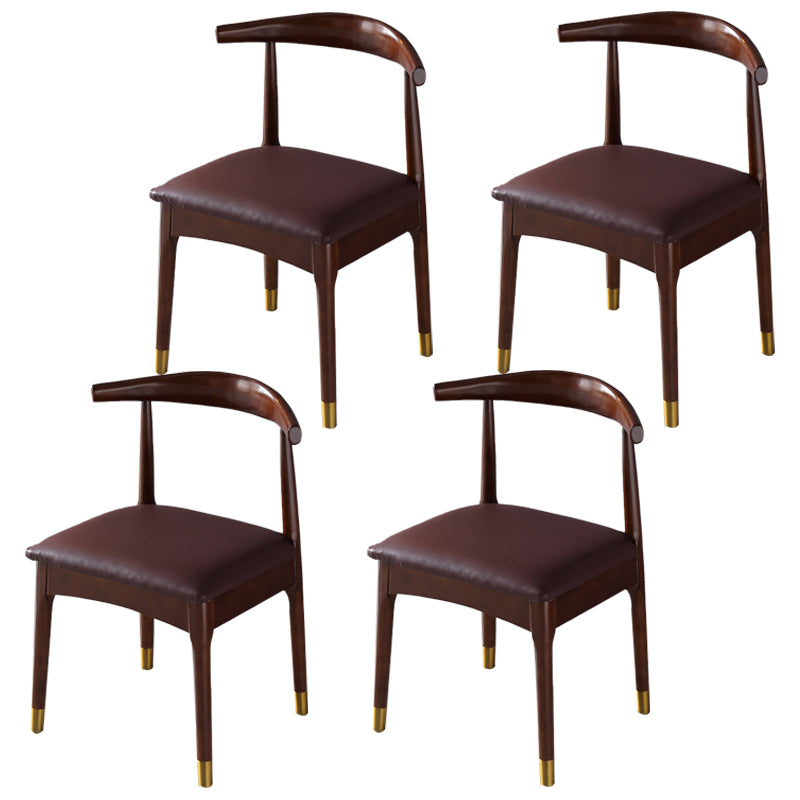 Silla lateral interior escandinava Silla de comedor tapizada con respaldo abierto de madera