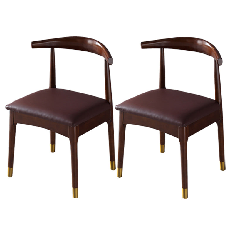 Silla lateral interior escandinava Silla de comedor tapizada con respaldo abierto de madera