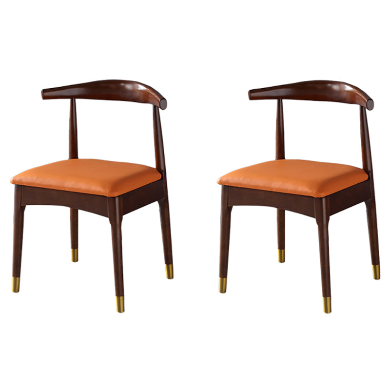 Silla lateral interior escandinava Silla de comedor tapizada con respaldo abierto de madera