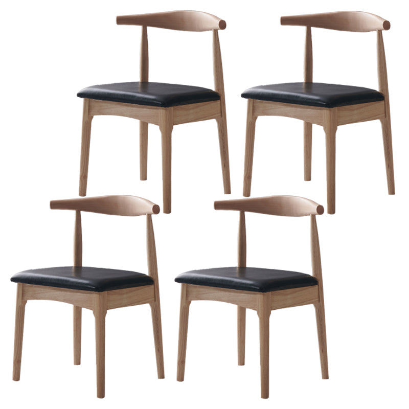 Silla lateral interior escandinava Silla de comedor tapizada con respaldo abierto de madera