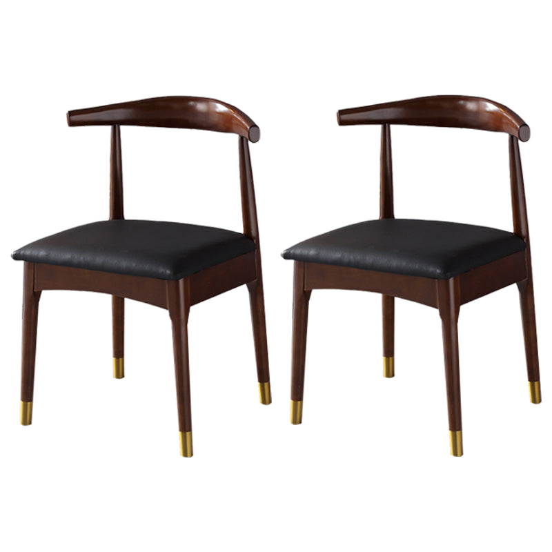 Silla lateral interior escandinava Silla de comedor tapizada con respaldo abierto de madera