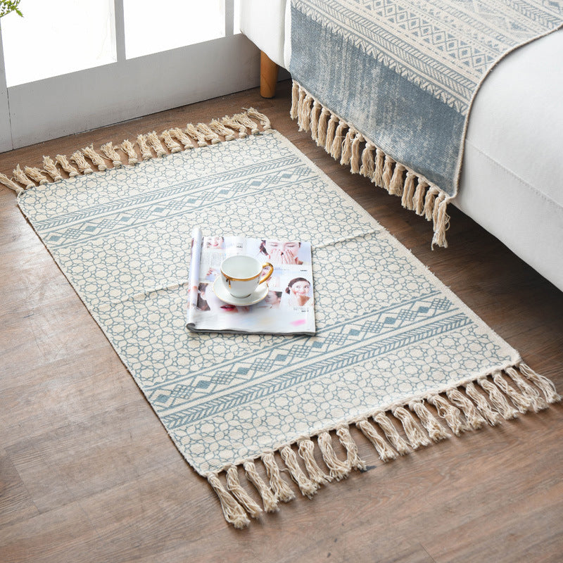 Boheemian Tribal Print Rug Retro Washable Area Carpet Fringe Design Katoen Blend Tapijt voor thuisdecoratie