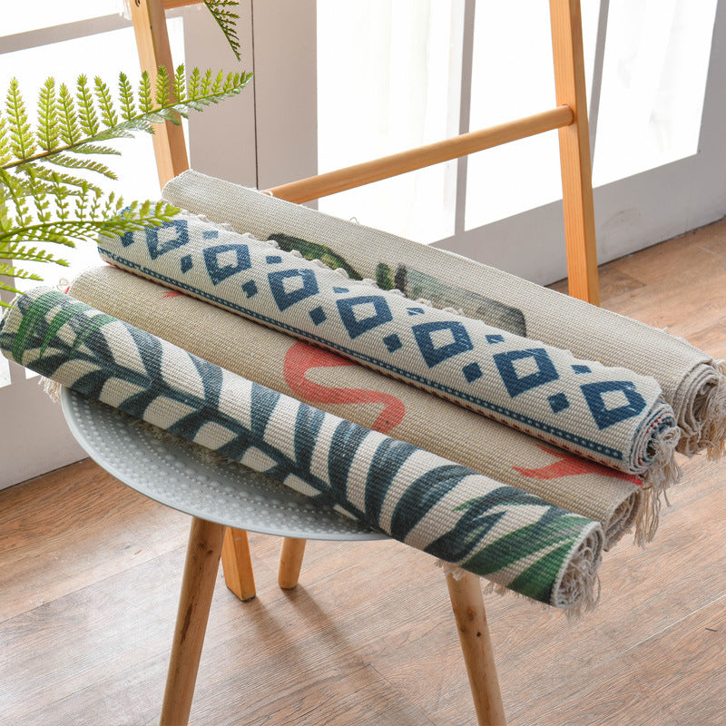Boheemian Tribal Print Rug Retro Washable Area Carpet Fringe Design Katoen Blend Tapijt voor thuisdecoratie