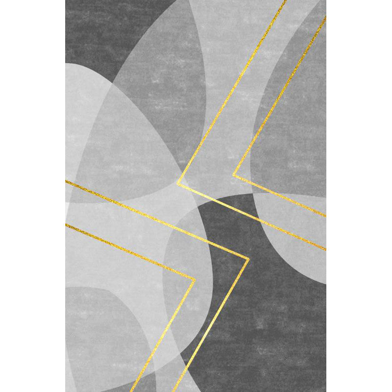 Red Modern Area Rug Polyester Ring Rug Non-Slip Backing Rug for Living Room