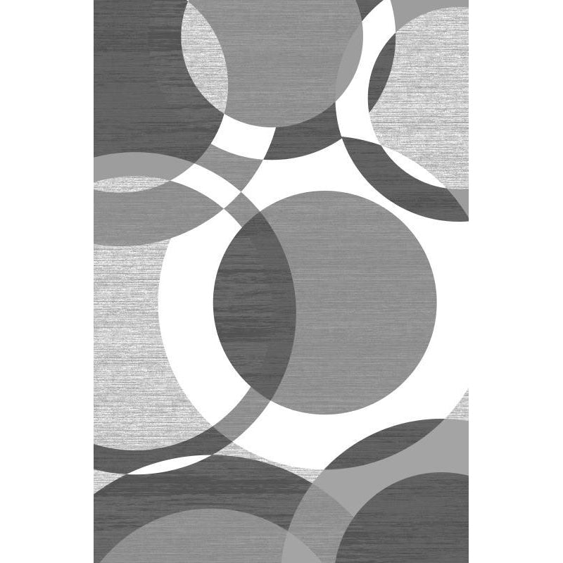 Red Modern Area Rug Polyester Ring Rug Non-Slip Backing Rug for Living Room