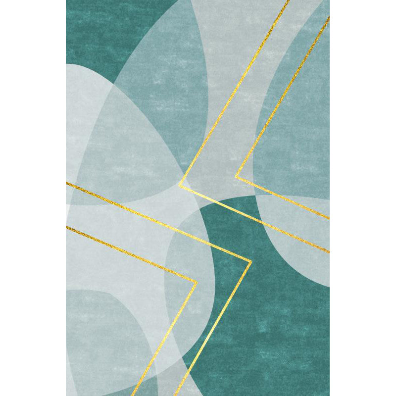 Red Modern Area Rug Polyester Ring Rug Non-Slip Backing Rug for Living Room