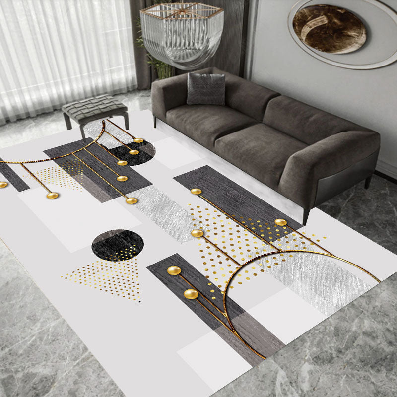 Luxe geometrie print tapijt polyester polyester binnen tapijt niet-slip ruggebied vloerkleed voor woonkamer