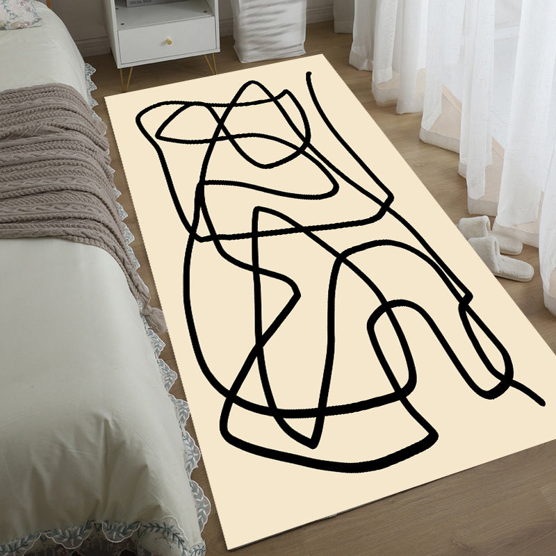Modern slaapkamer Rug Geometrisch patroon Polyester Gebied Tapijt Non-slip Achtergrond Gebied Teken
