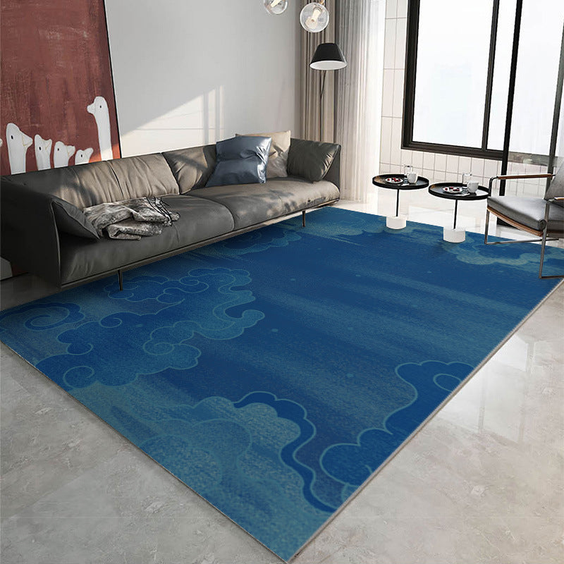 Zwart eenvoudige tapijten Polyester rechte lijn tapijt wasbaar tapijt voor woonkamer