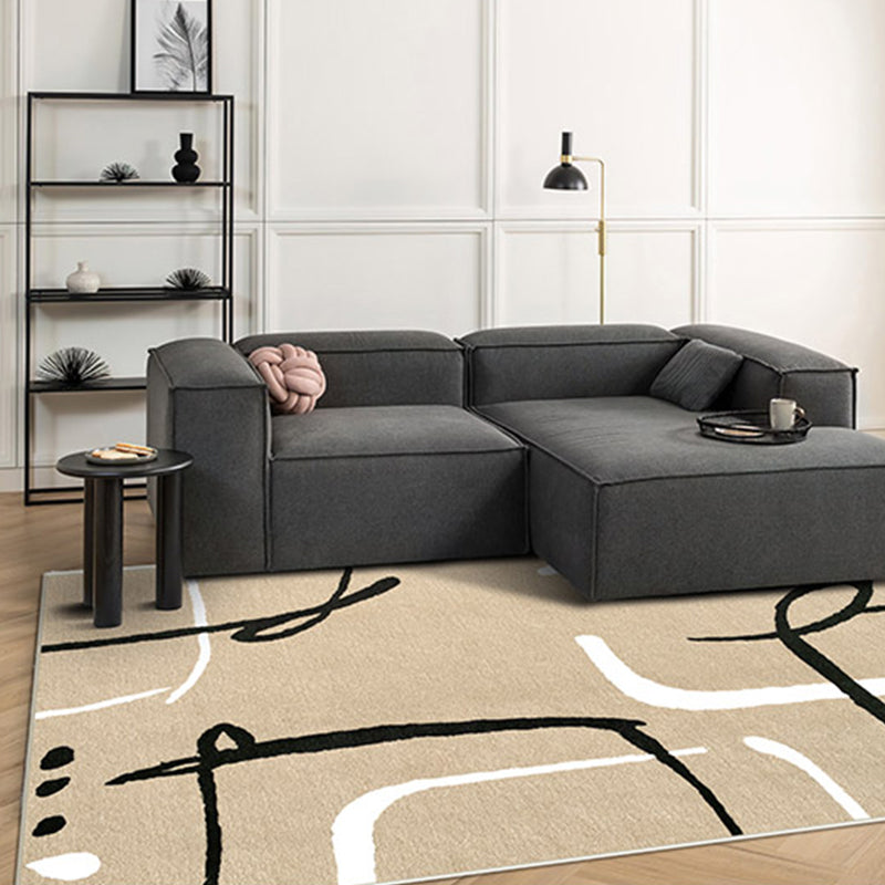 Wit modern tapijt abstract patroon polyester gebied tapijt wasbaar wasbaar gemakkelijke tapijt voor salon