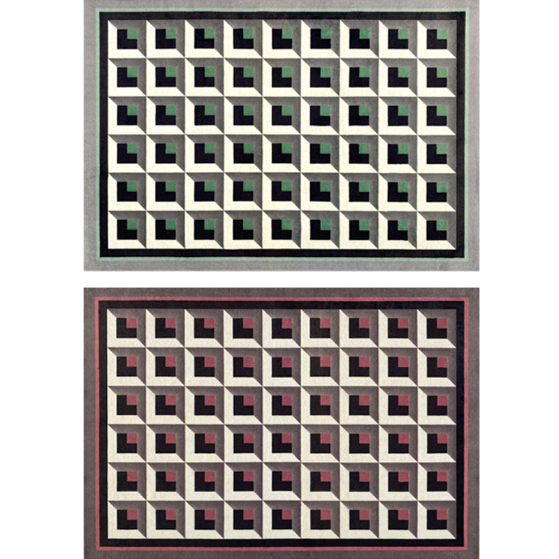 Groen geometrisch patroon tapijt Modern polyester gebied Rug vlekbestendig vloerkleed voor woonkamer