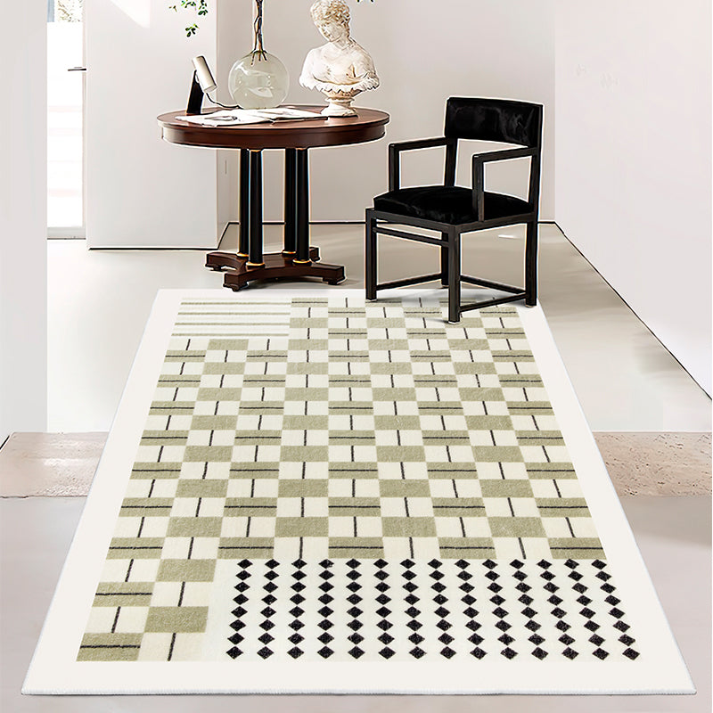 Brown Modern Carpet Polyester Geometric Pattern Area Rug Stain Resistant Rug for Drawing Room