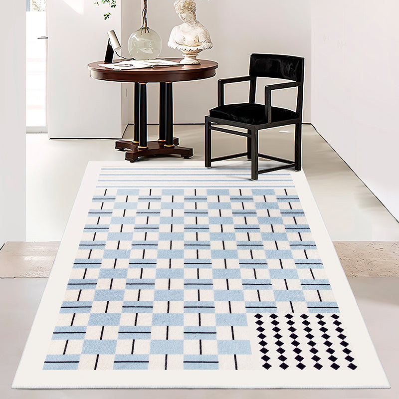 Brown Modern Carpet Polyester Geometric Pattern Area Rug Stain Resistant Rug for Drawing Room