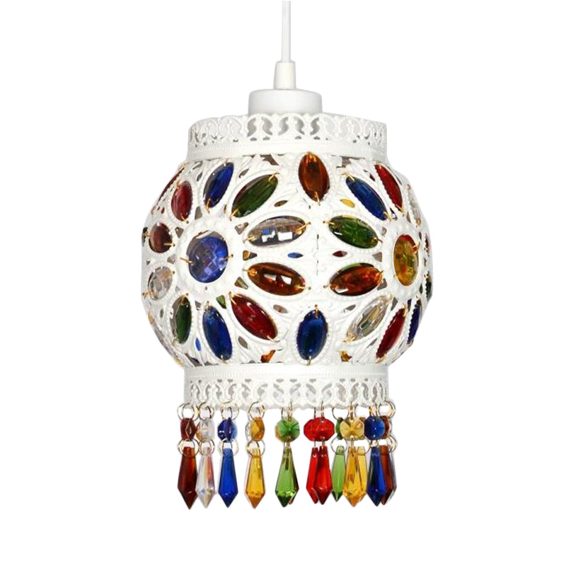 1 leichte Anhänger Deckenleichter Vintage Ball Metall Hanging Lampe in Weiß für Badezimmer