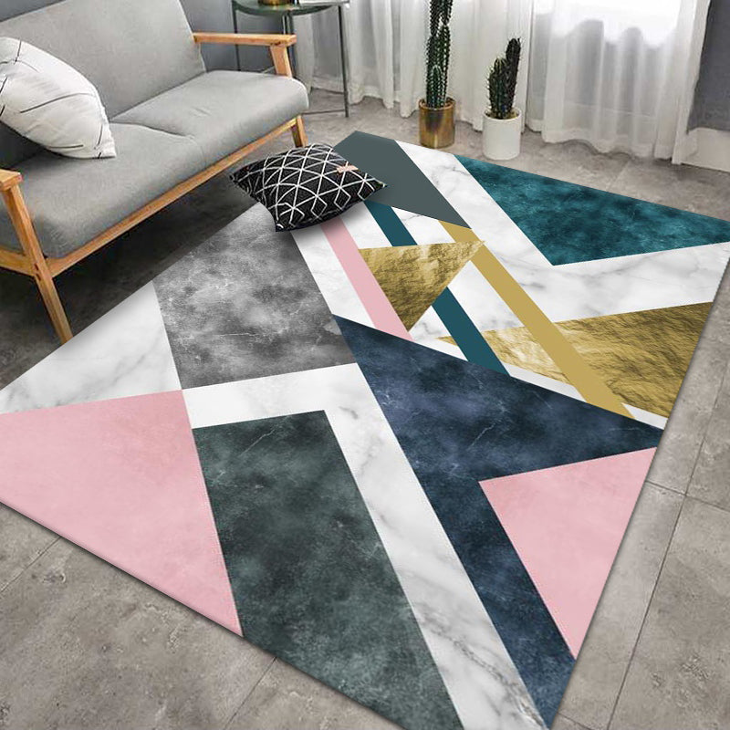Nordic Area Carpet Contemporary Rug Washable Stain Resistant Polyester Rug for Home Decor