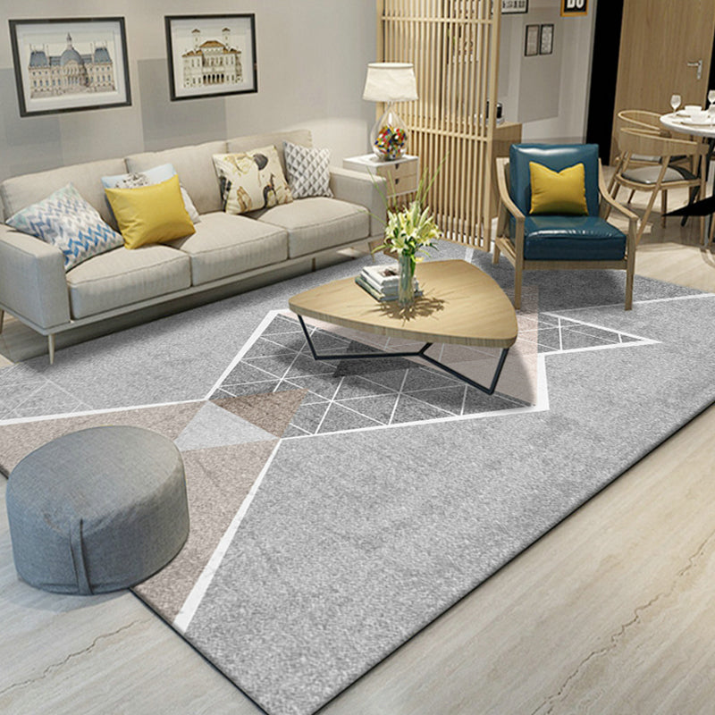 Nordic Area Carpet Contemporary Rug Washable Stain Resistant Polyester Rug for Home Decor