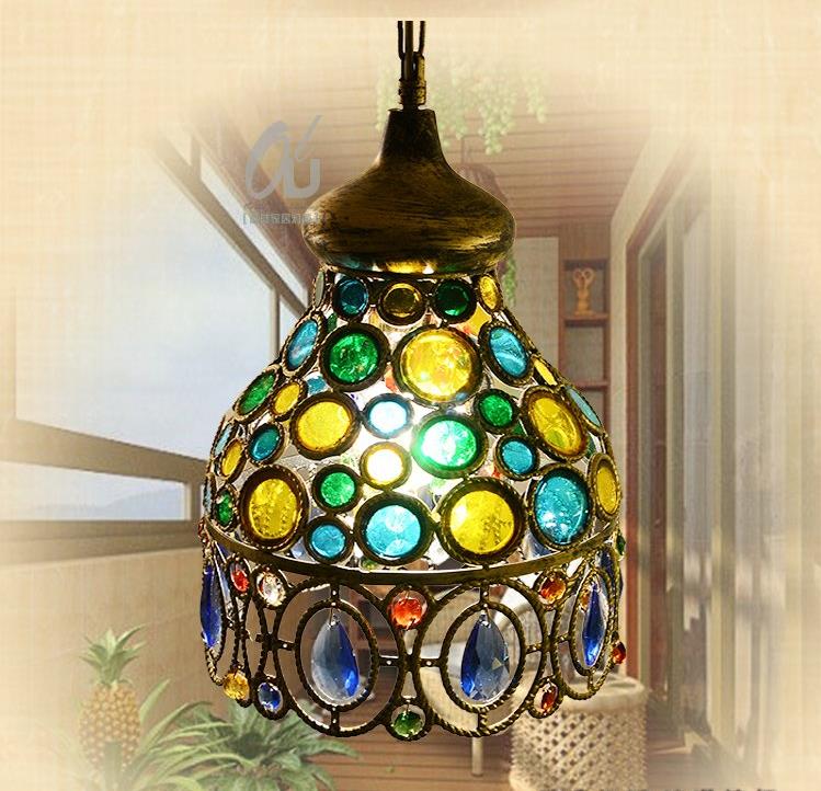 Iluminación de suspensión de restaurante hueco decorativo 1 bombilla verde colgante colgante luz