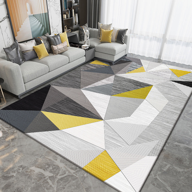 Colorful Modern Carpet Geometric Pattern Polyester Area Rug Stain Resisatnt Rug for Home Decor