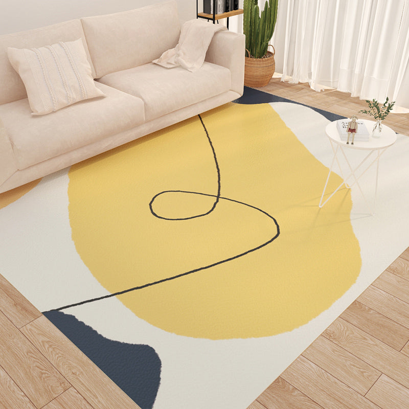 Light Pink Flower Indoor Rug PVC Nordic Rug Washable Rug for Living Room