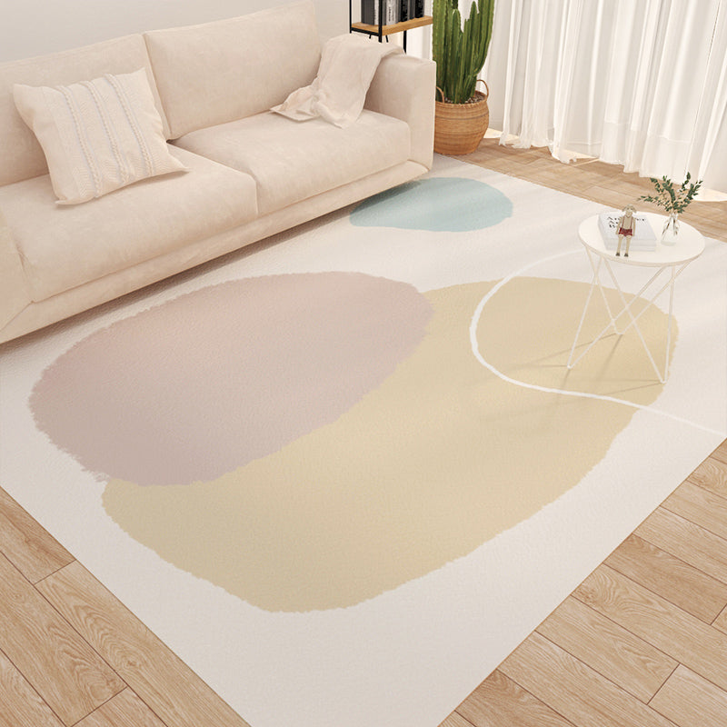 Light Pink Flower Indoor Rug PVC Nordic Rug Washable Rug for Living Room