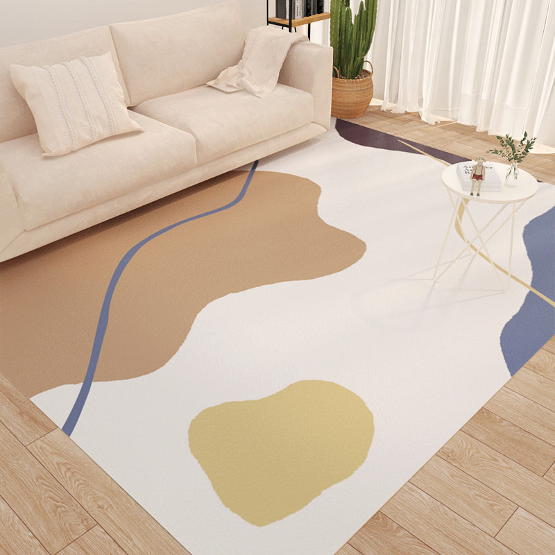 Light Pink Flower Indoor Rug PVC Nordic Rug Washable Rug for Living Room