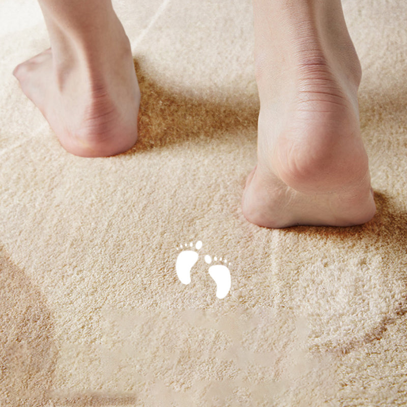 Dark Brown Modern Rug Polyester Color Piece Rug Washable Rug for Living Room