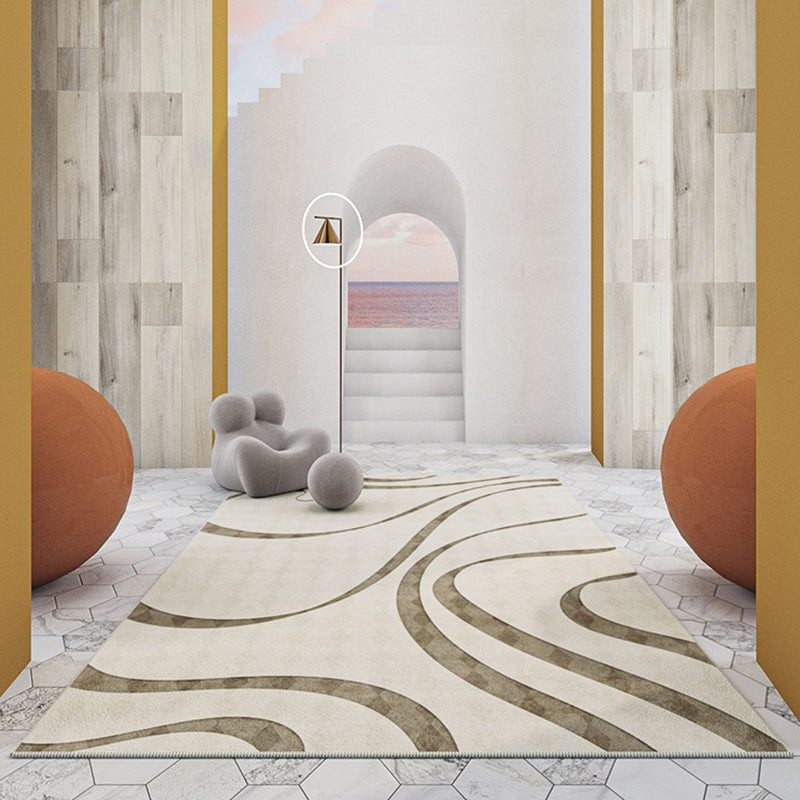 Contemporary Geometry Printed Rug Polyester Indoor Carpet Non-Slip Backing Carpet for Living Room