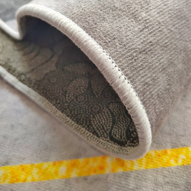 Gray Tone Carpet Modern Geometric Area Rug Polyester Washable Carpet with Non-Slip Backing