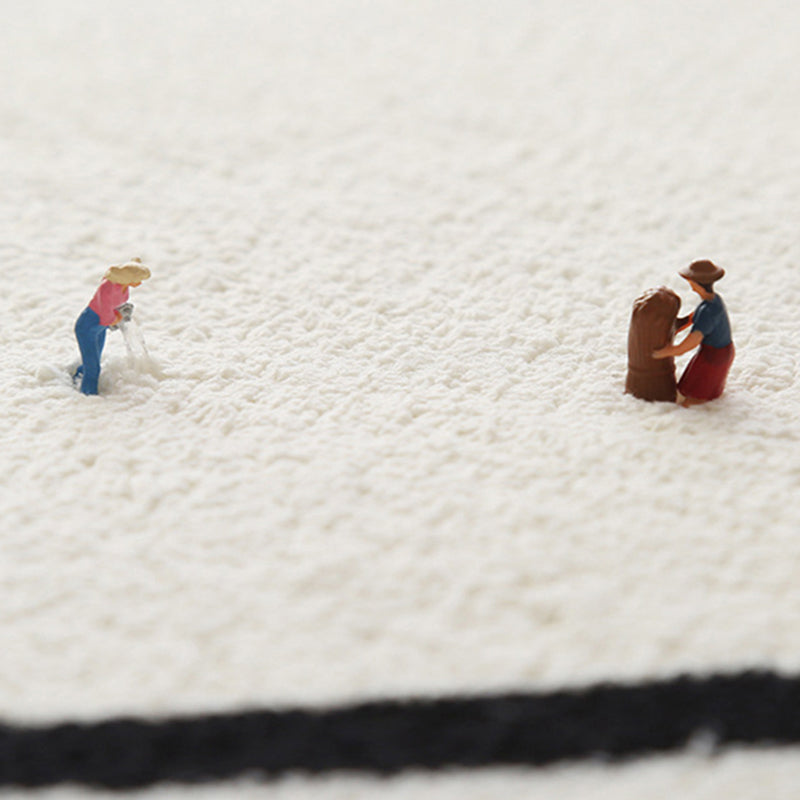 Minimalist Checkered Pattern Carpet Polyester Rug Non-Slip Backing Area Carpet for Living Room