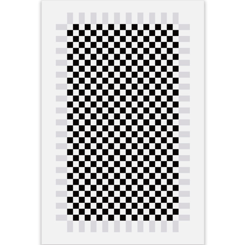 Minimalist Checkered Pattern Carpet Polyester Rug Non-Slip Backing Area Carpet for Living Room