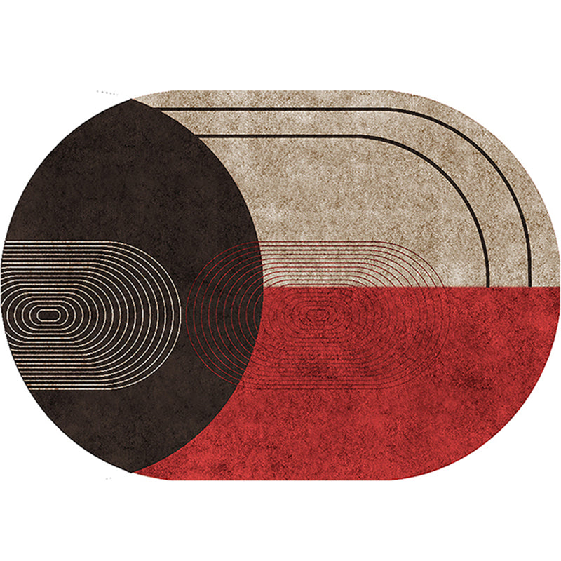 Modern Contrast Color Area Rug Polyester Area Carpet Stain Resistant Area Rug for Living Room