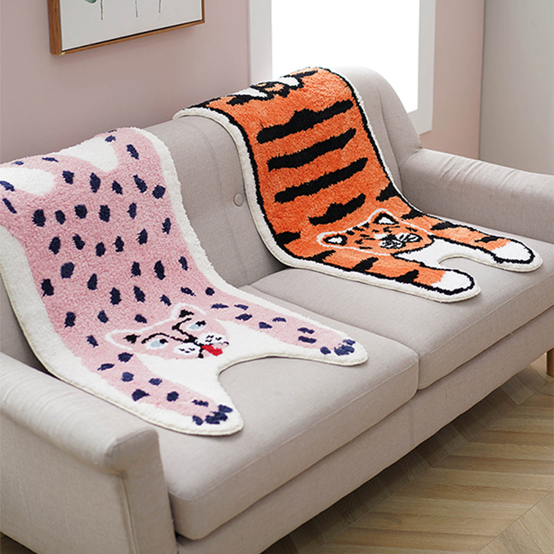 Funky Area Carpet Fancy Animals Print Carpet Polyester Stain Resistant Washable Rug for Living Room