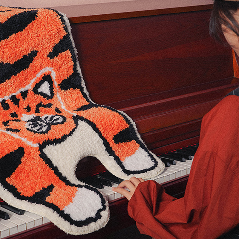 Funky Area Carpet Fancy Animals Print Carpet Polyester Stain Resistant Washable Rug for Living Room