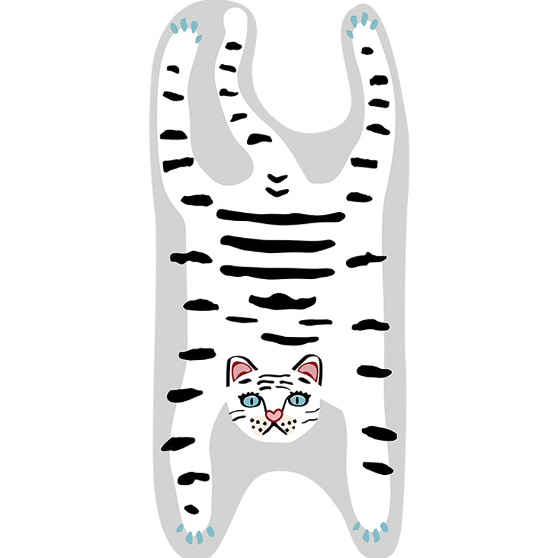 Funky Area Carpet Fancy Animals Print Carpet Polyester Stain Resistant Washable Rug for Living Room