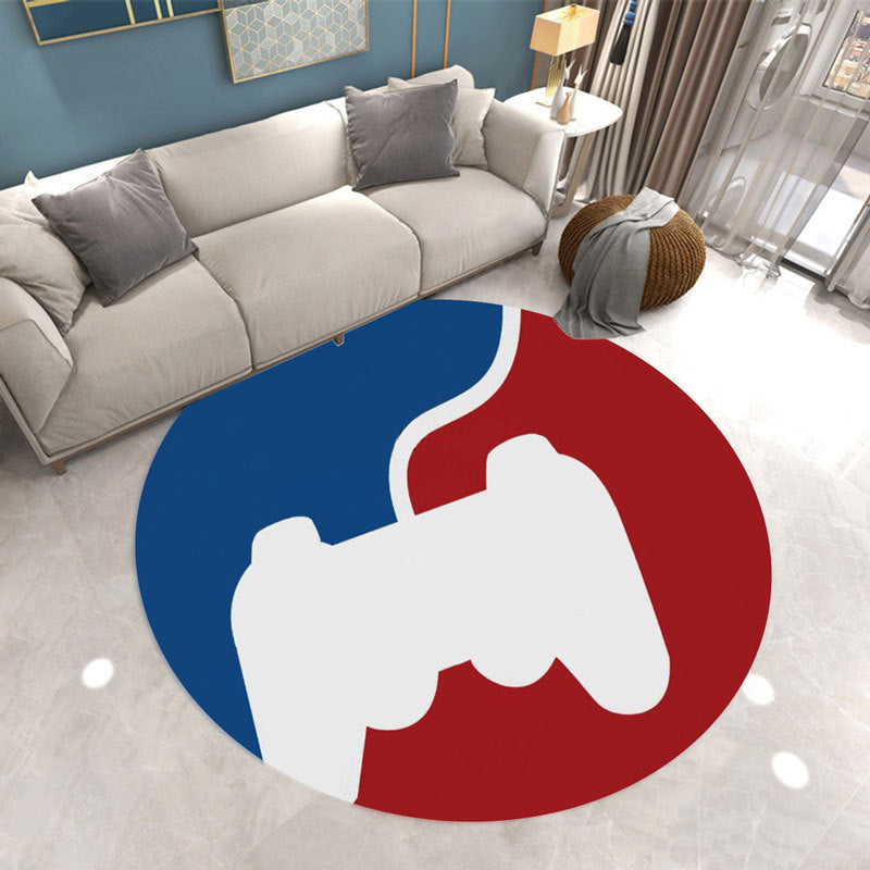 Fancy Modern Rug Gamepad Pattern Polyester Area Rug Stain Resistant Rug for Home Decor