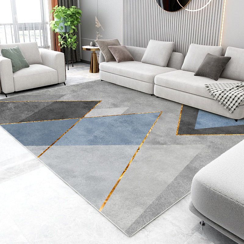 Funky Area Carpet Funky Contrast Panel Area Rug Polyester Washable Carpet with Non-Slip Backing