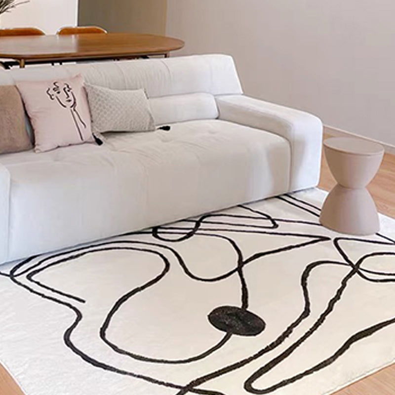 Stylish Area Carpet Trendy Zebra Print Indoor Rug Polyester Stain Resistant Carpet for Home Decor