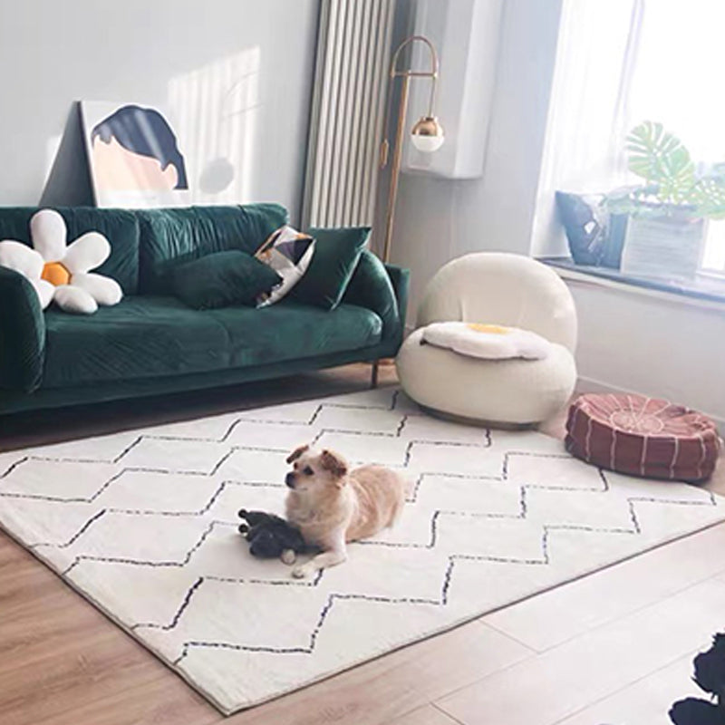 Stylish Area Carpet Trendy Zebra Print Indoor Rug Polyester Stain Resistant Carpet for Home Decor