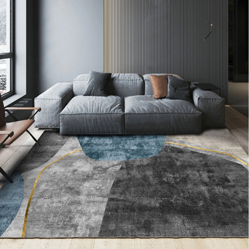 Stilvoller moderner Teppichfarbe Block Polyester Fläche Teppich Flecken widerstandsfähiger Teppich für Wohnkultur
