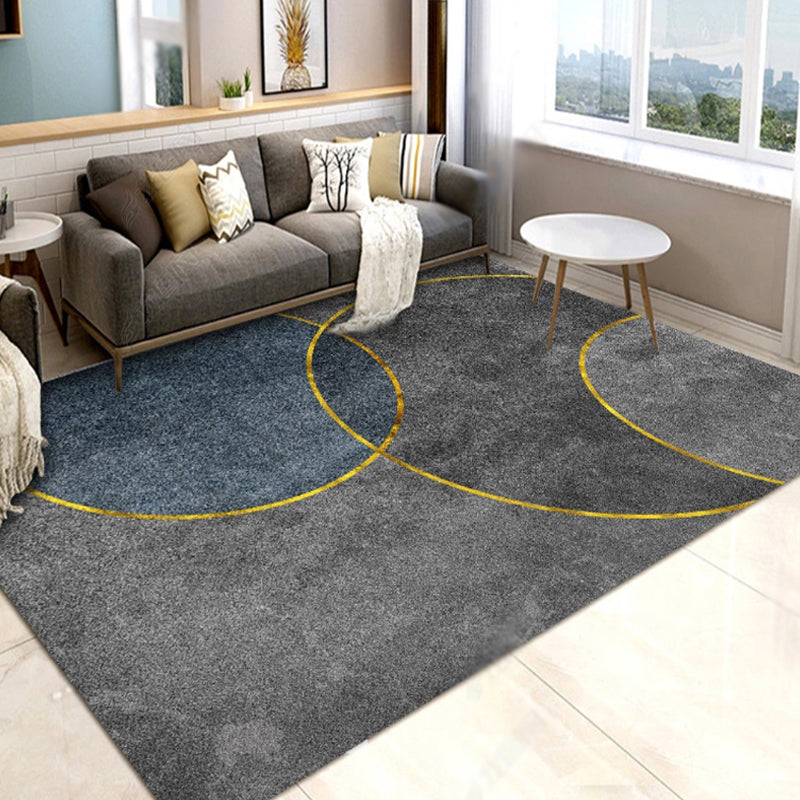 Stilvoller moderner Teppichfarbe Block Polyester Fläche Teppich Flecken widerstandsfähiger Teppich für Wohnkultur