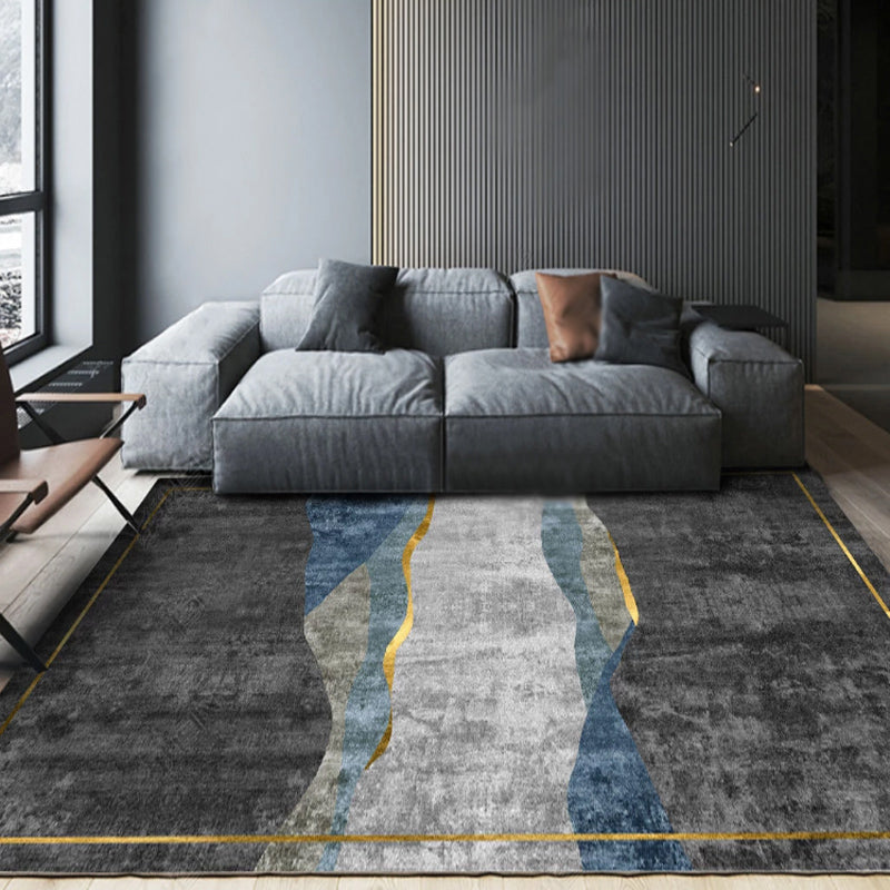 Stilvoller moderner Teppichfarbe Block Polyester Fläche Teppich Flecken widerstandsfähiger Teppich für Wohnkultur