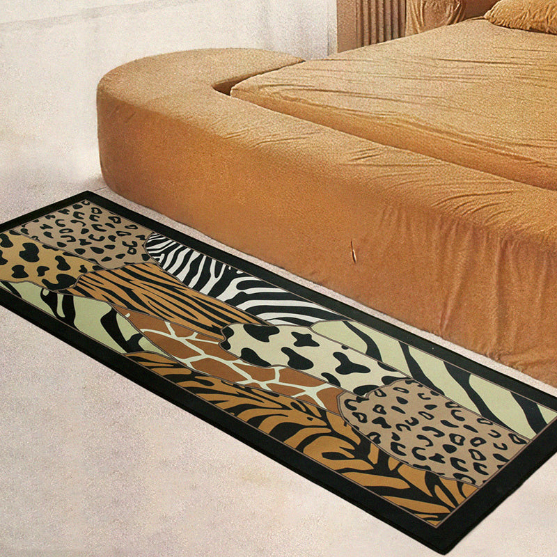 Creative Leopard Printed Carpet Polyester Indoor Rug Stain Resistant Area Carpet for Home Decoration
