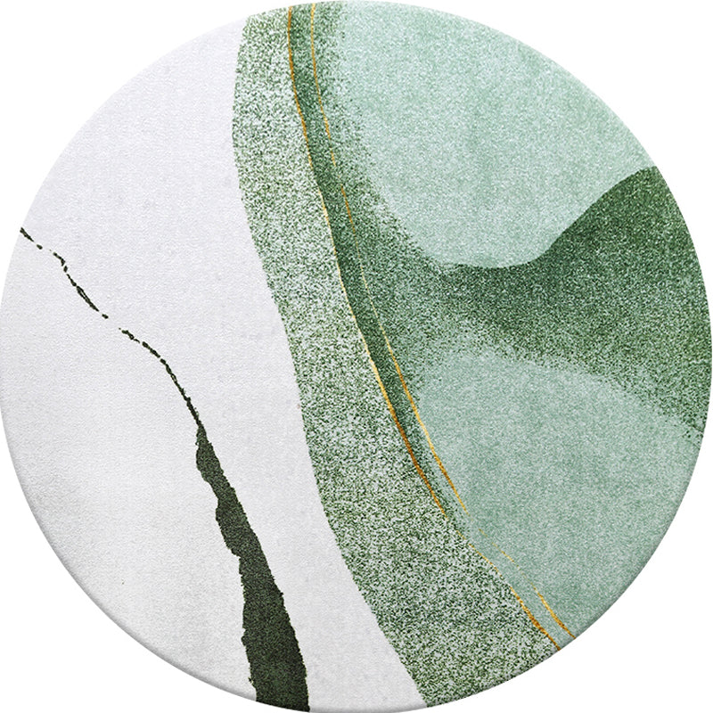 Modern Round Carpet Abstract Pattern Creative Area Rug Polyester Stain Resistant Rug for Living Room