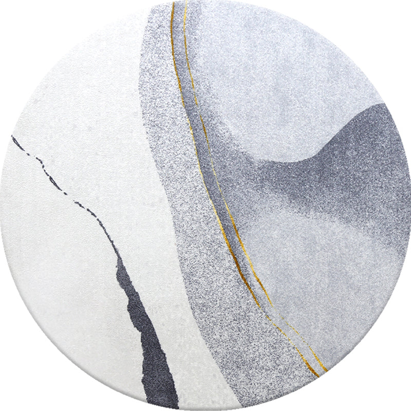 Modern Round Carpet Abstract Pattern Creative Area Rug Polyester Stain Resistant Rug for Living Room