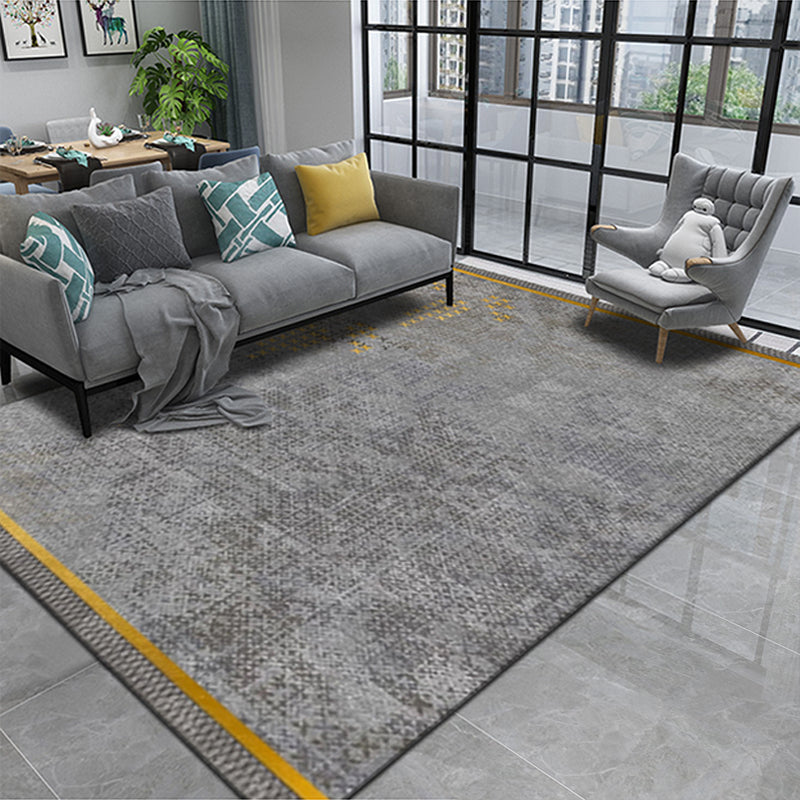 Fancy Modern Rug Gray Striped Rug Non-Slip Backing Rug for Living Room