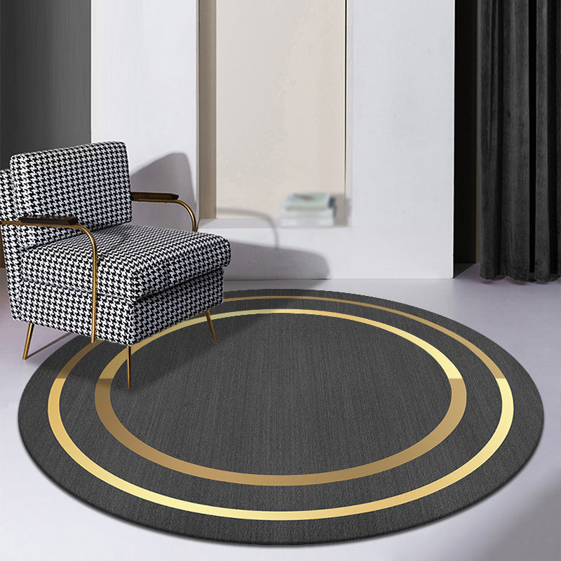 Wine Red Striped Rug Blending Simple Rug Washable Rug for Home Decoration