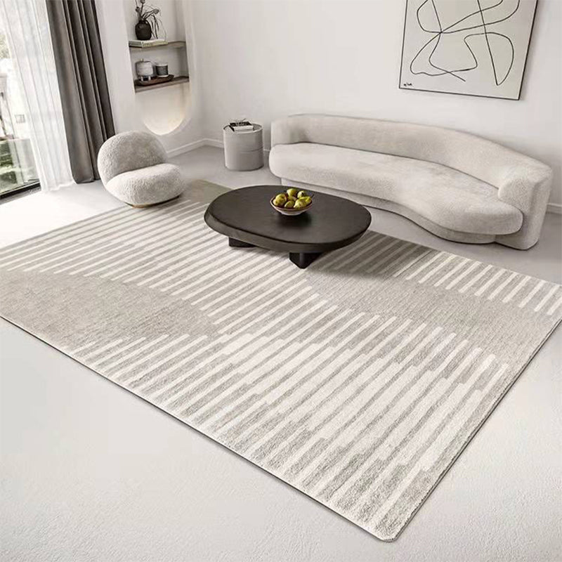 Minimalist Carpet Khaki Tone Rug Polyester Stain Resistant Area Rug for Living Room