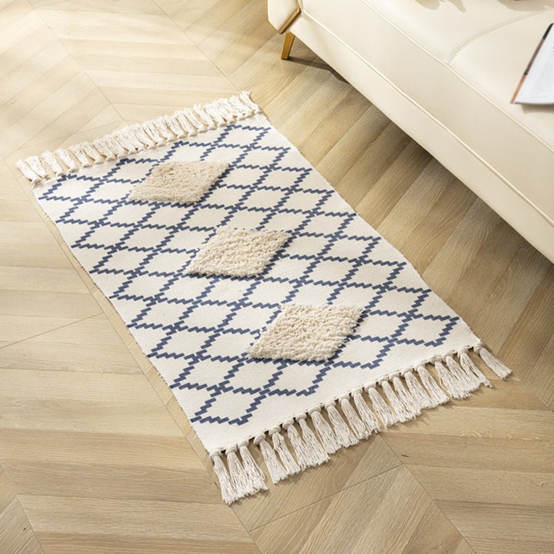 Bohemian Multi-Color Ruger Americana Print Area Tapis Fringe Fringe Cotton Blend Mélange pour la décoration intérieure